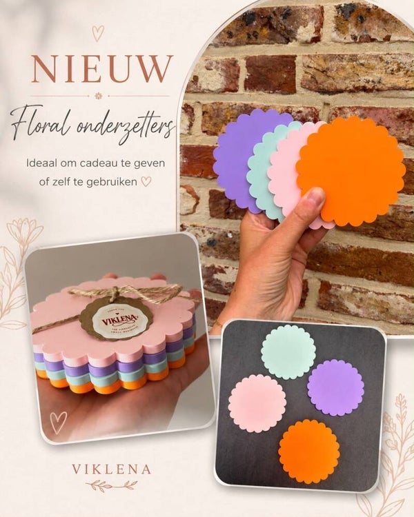 Floral onderzetters (4 stuks)