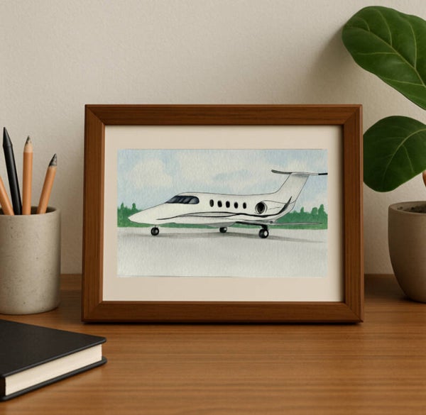 Custom Watercolor plane portrait (on the ground)