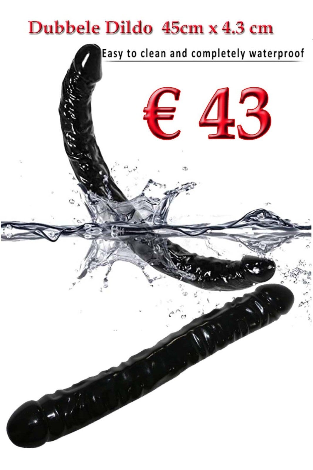 Dubbele Dildo 45 cm x 4,3 cm