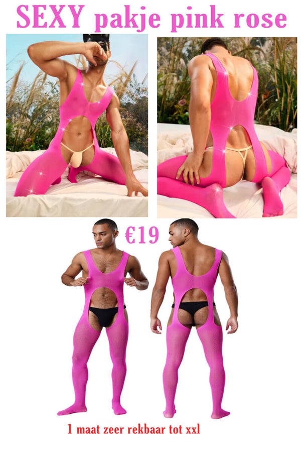 Sexy pakje rose zeer rekbaar tot xxl