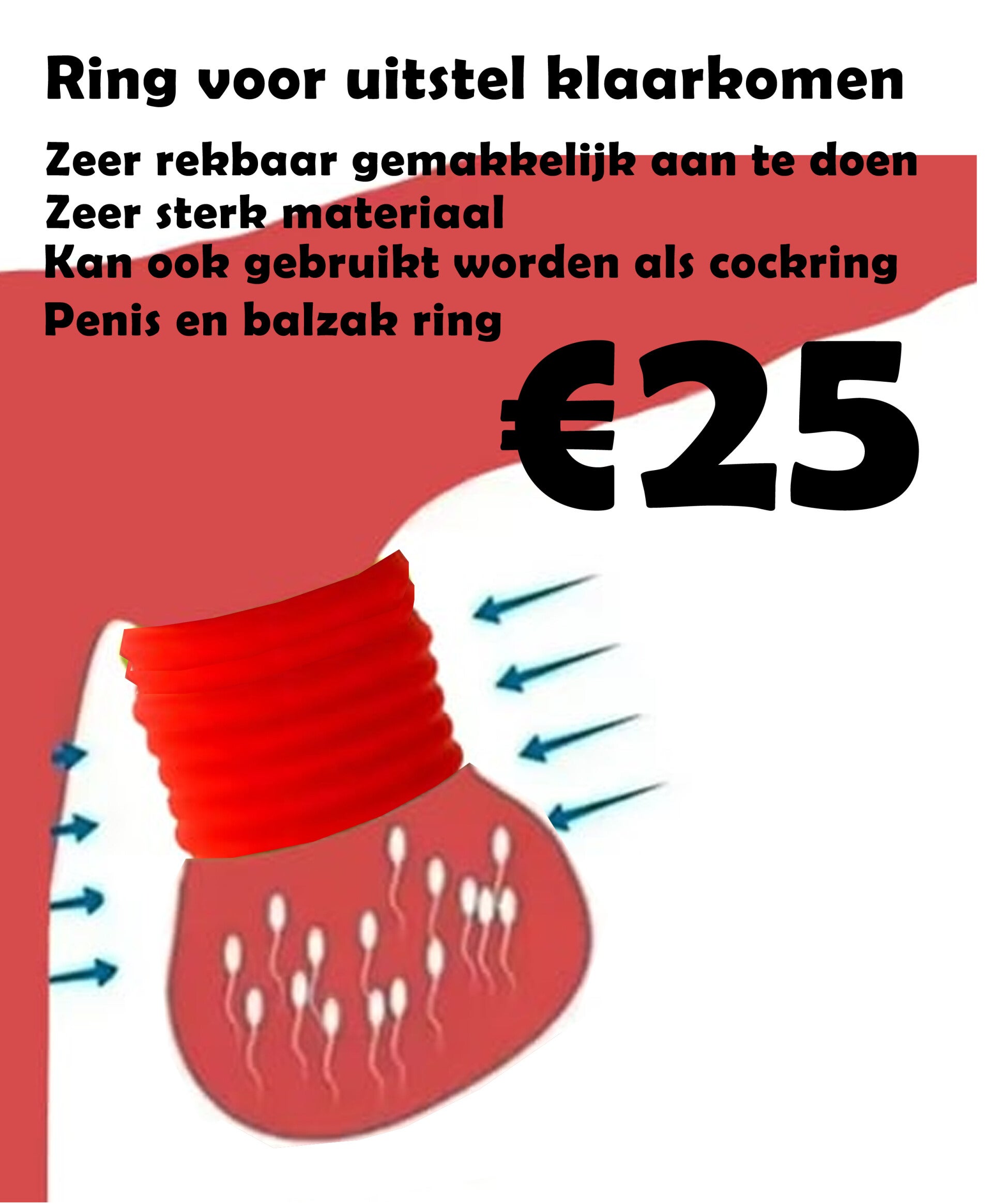 a.Uitstel klaarkomen ring cockring rood