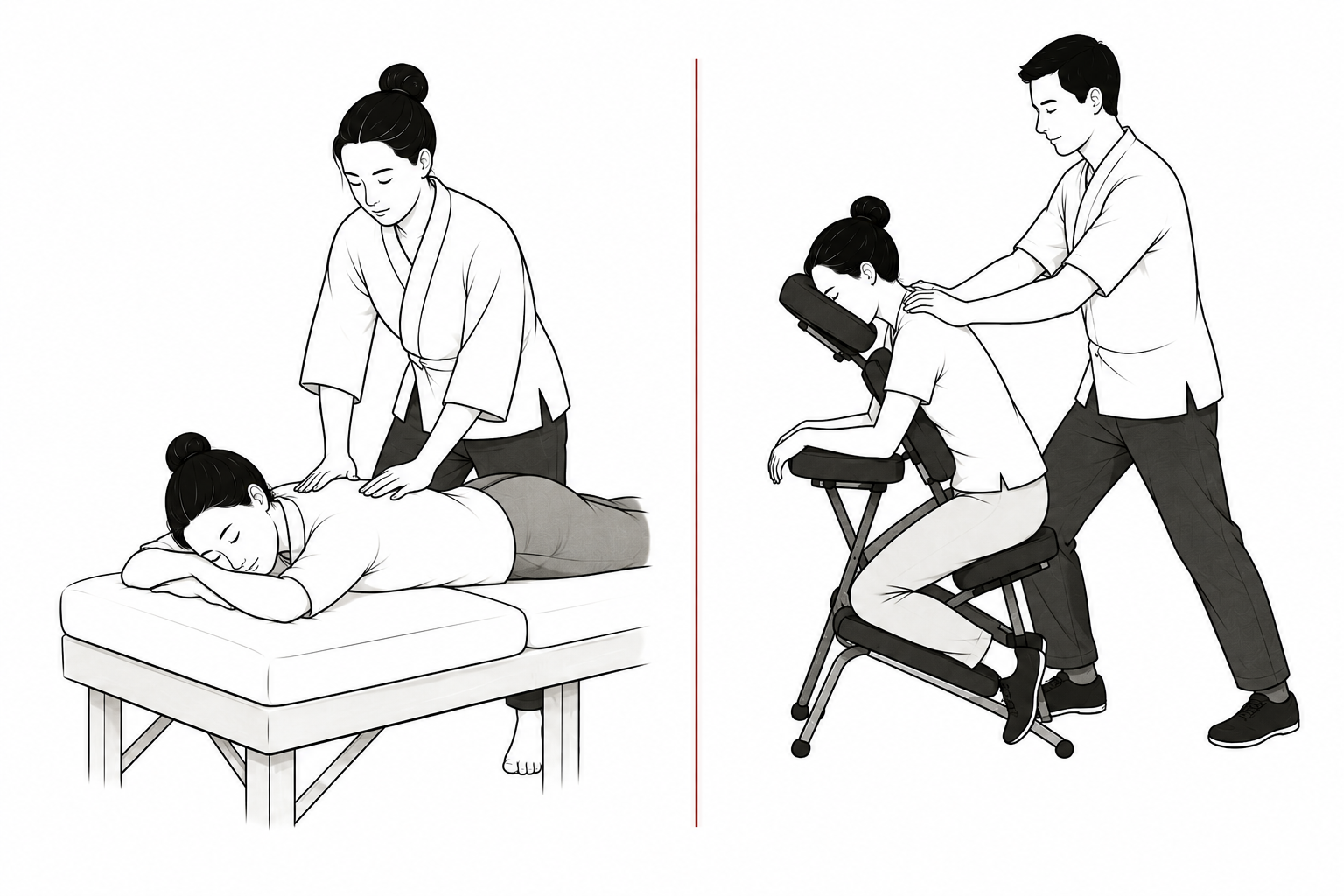Shiatsu sur table et Amma assis en entreprise à Bordeaux