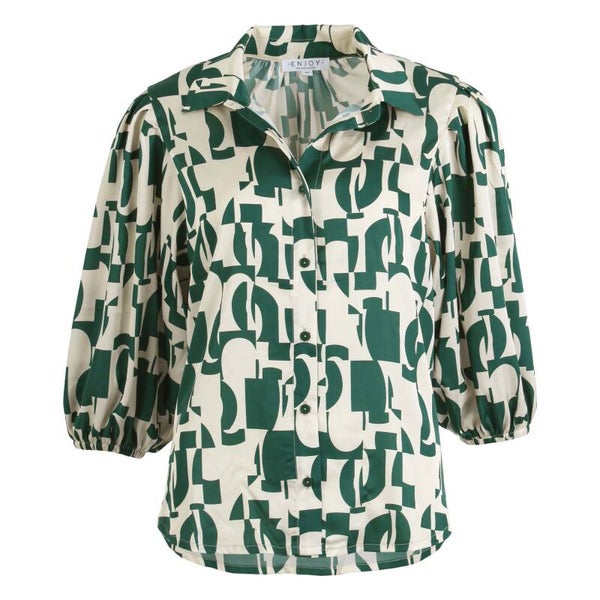 186669 Blouse 3/4 mw grafische print