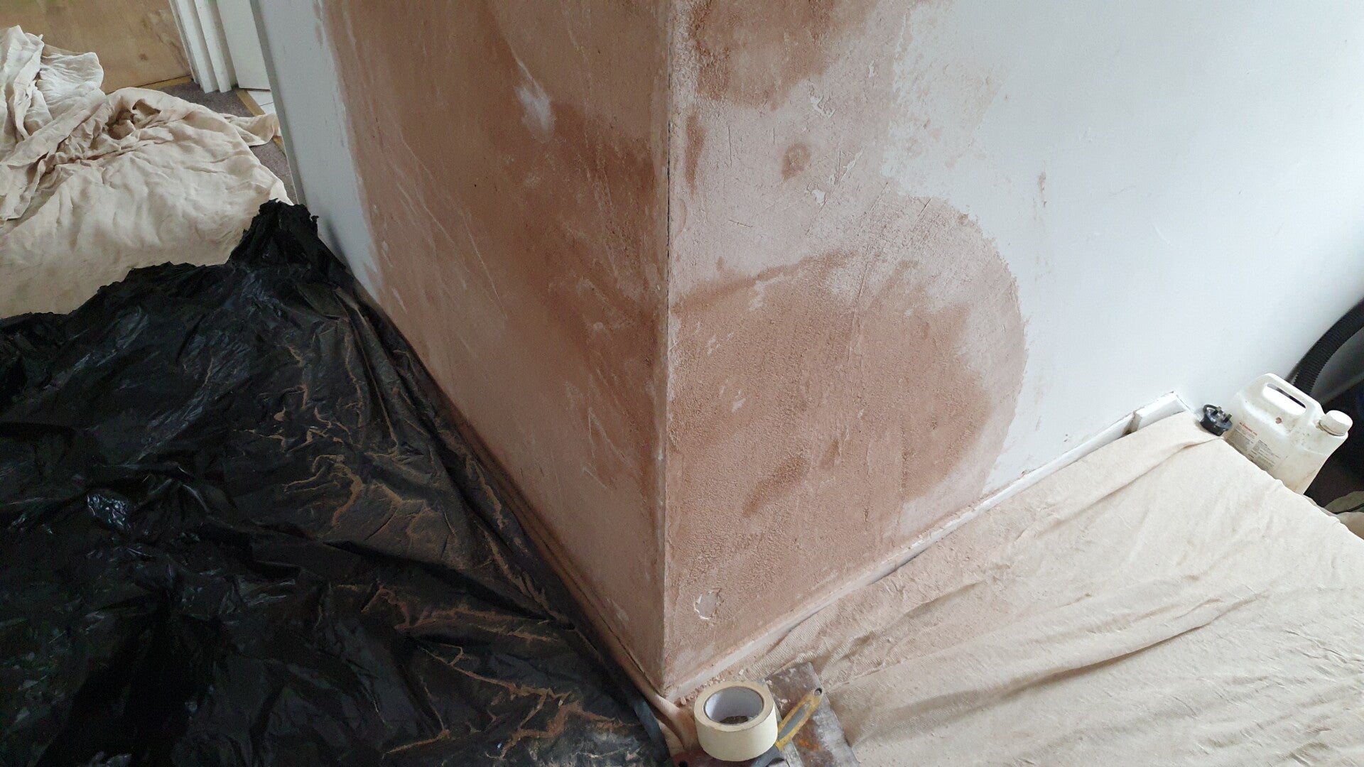 A shower has leakages in the bathroom which has been fixed. But the external wall have to be plastered and made good before any final paiting therefore this is part of building work