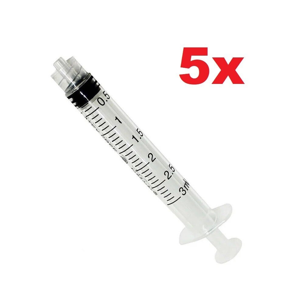 Luer Lock Syringes 3mL: 5-Pack