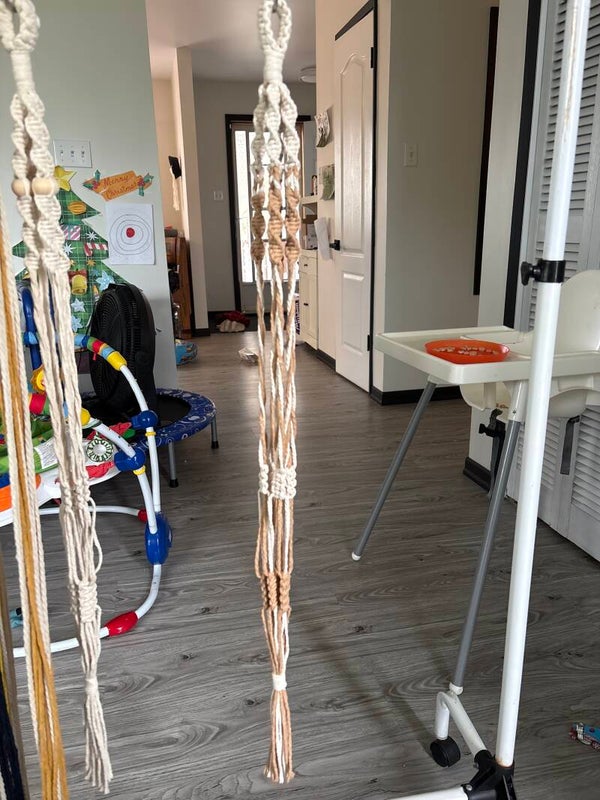 Tan/White Plant hanger