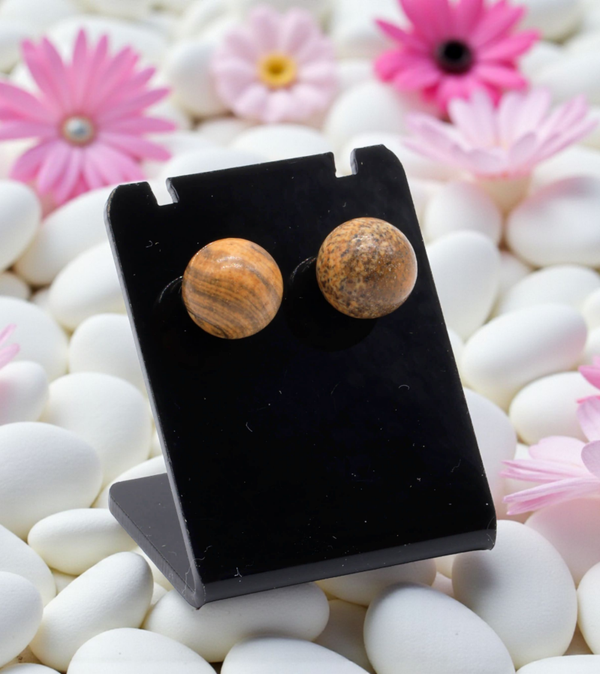 Boucles d'oreilles en jaspe paysage