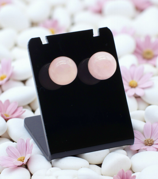 Boucles d'oreilles en quartz rose