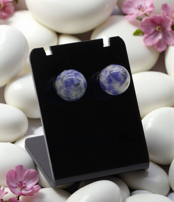 Boucles d'oreilles en sodalite