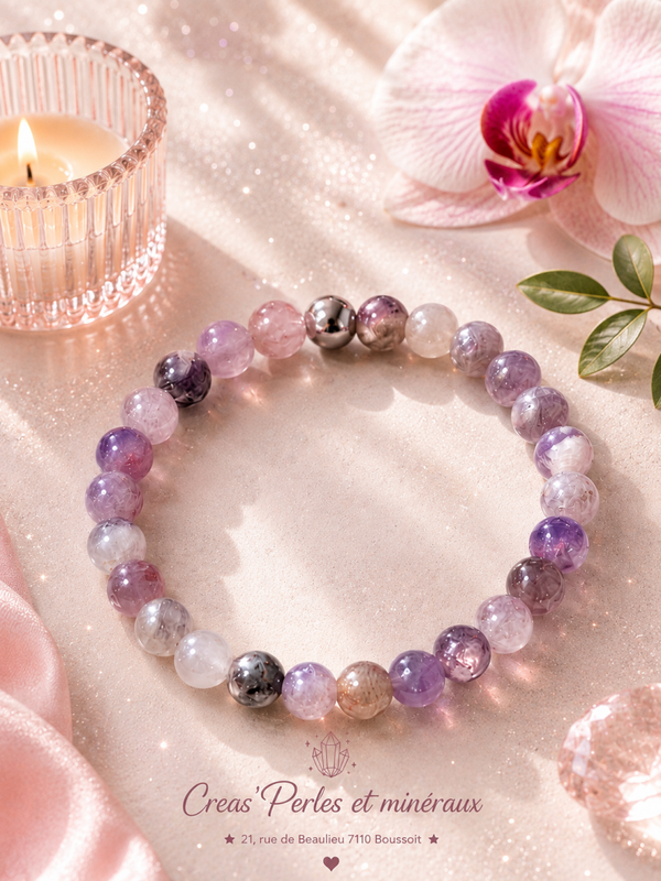 Bracelet en tourmaline multicolore A+