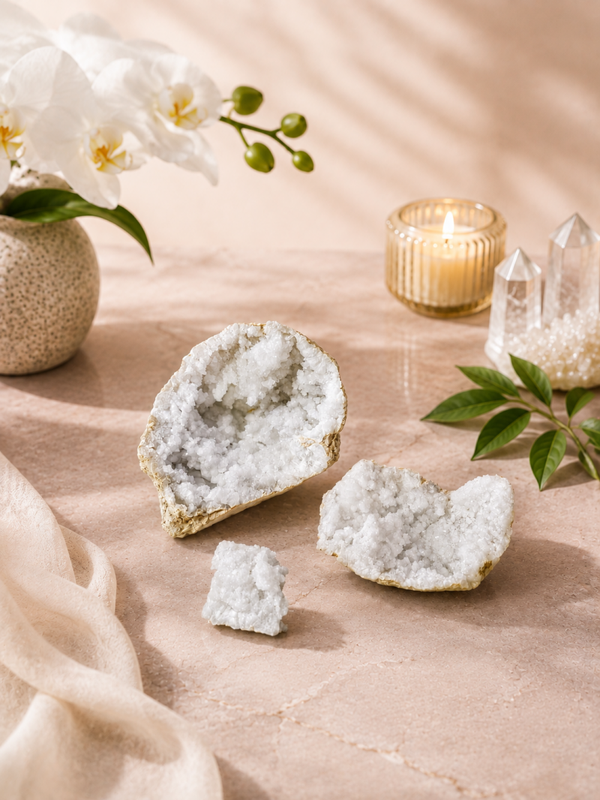 Géode de cristal de roche à ouvrir n°1 (Quartz)