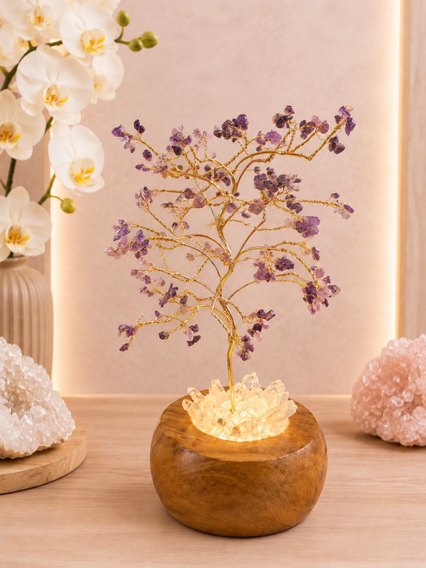 Arbre du bonheur lumineux Améthyste