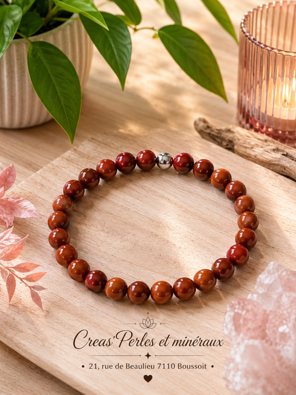 Bracelet en jaspe rouge A