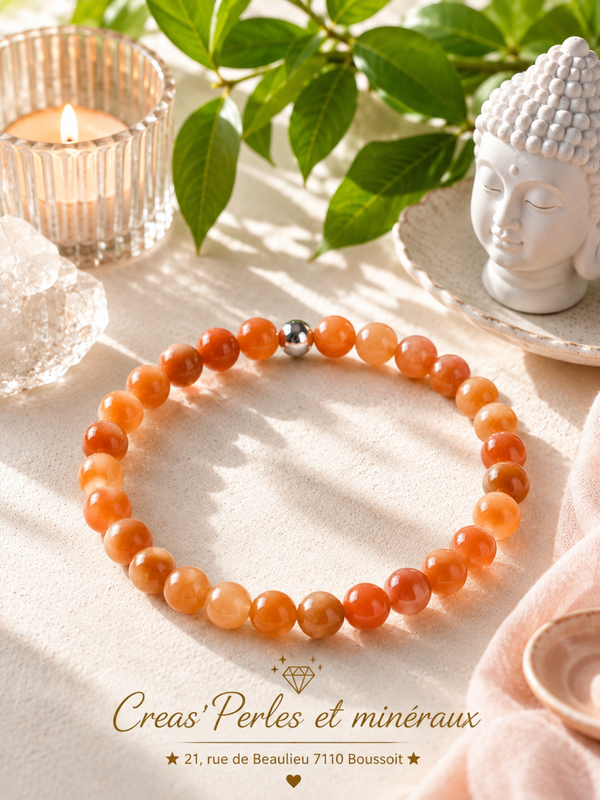 Bracelet en aventurine orange A