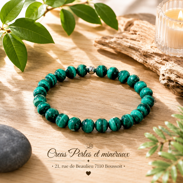Bracelet en malachite AA