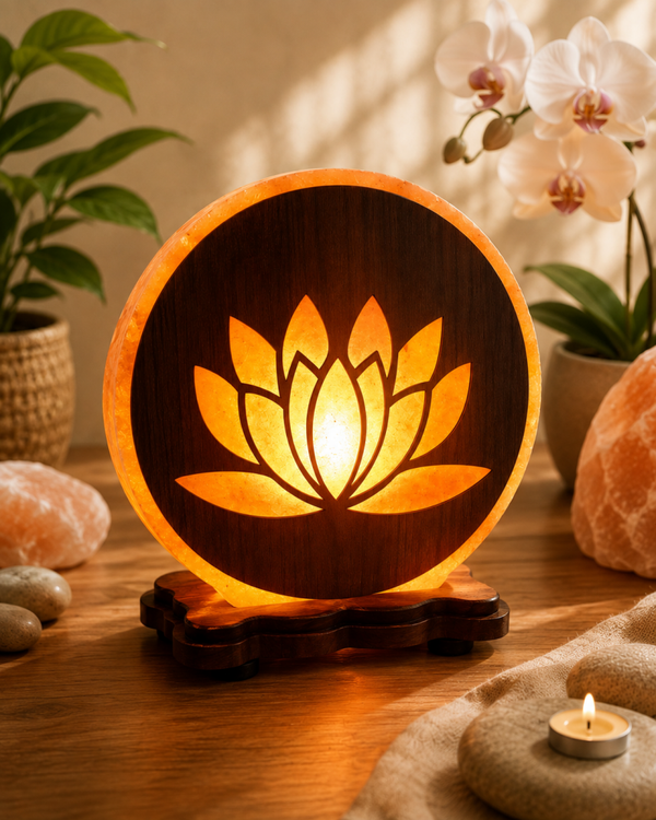 Lampe de sel fleur de lotus  5-7kg