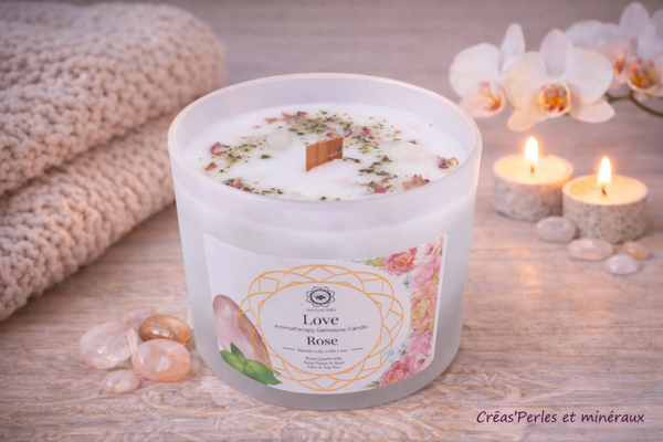 Bougie Green Tree 'Amour' Quartz Rose + Rose 256g