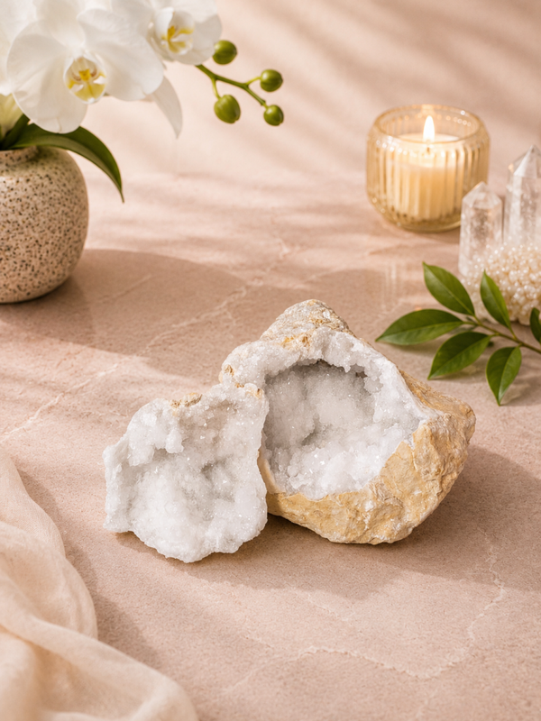 Géode de cristal de roche à ouvrir n°2 (Quartz)