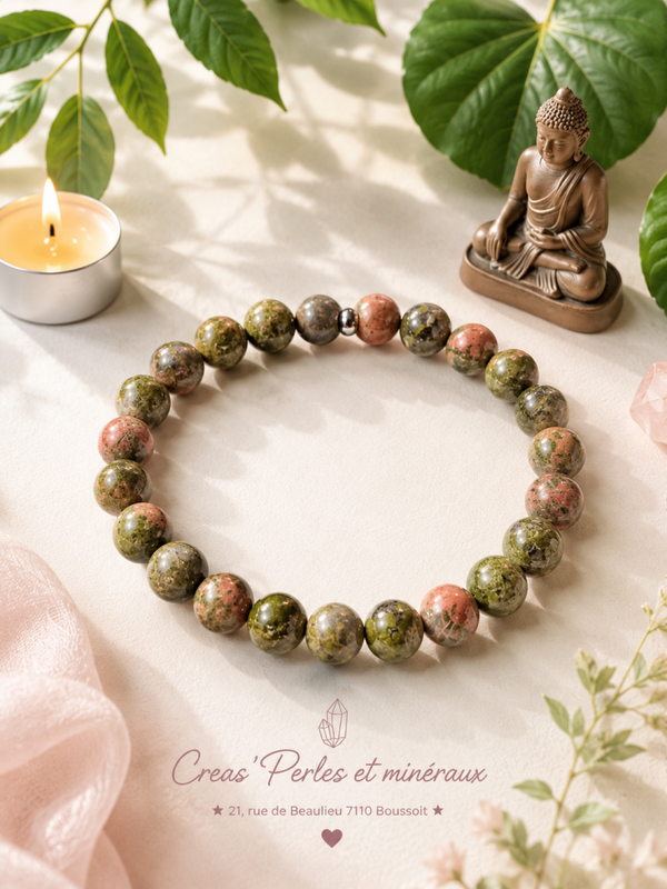 Bracelet en unakite A+