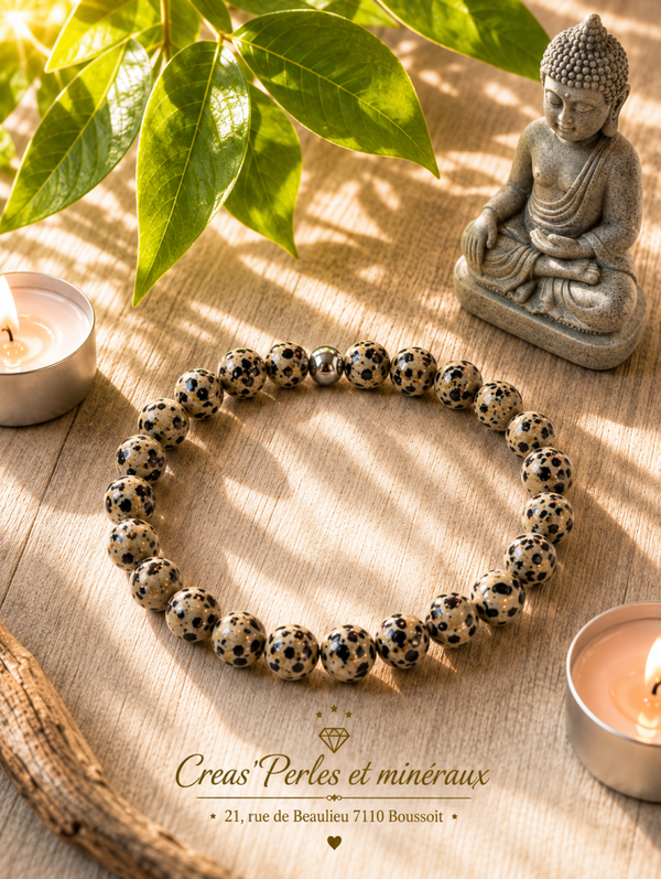 Bracelet en jaspe dalmatien A