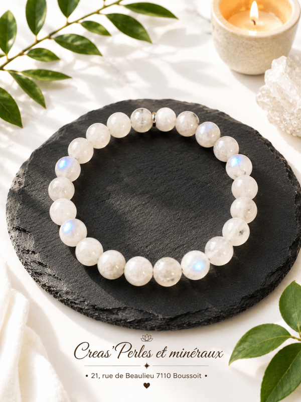 Bracelet en labradorite blanche A+