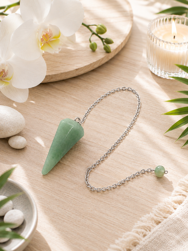 Pendule pointe 3,5cm en aventurine verte