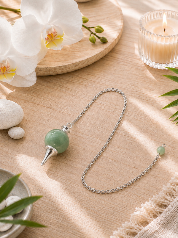 Pendule boule en aventurine verte