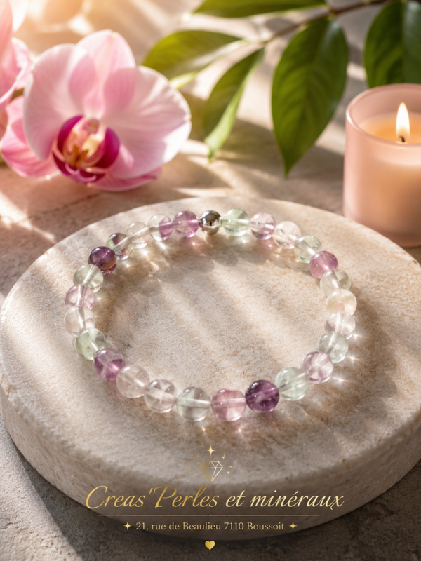Bracelet en fluorine multicolore A+