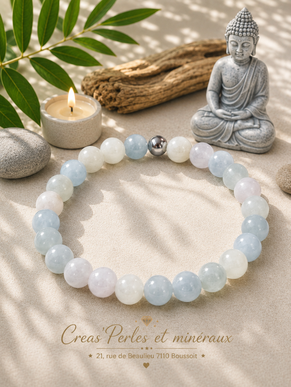 Bracelet en aigue-marine A+