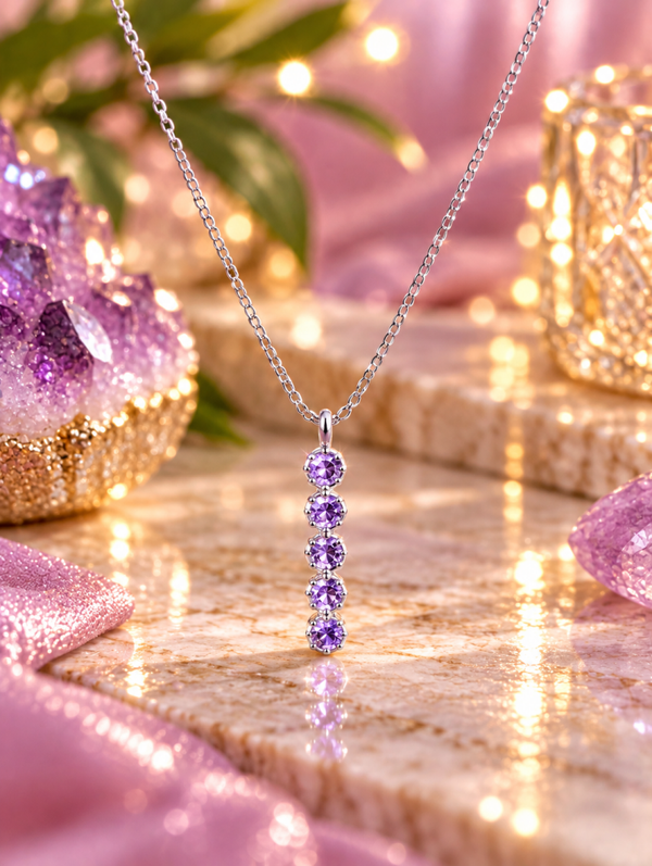 Collier en améthyste – Argent 925 rhodié 💜