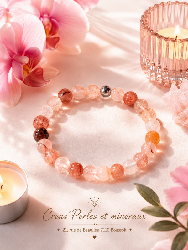 Bracelet en quartz hematoïde A+