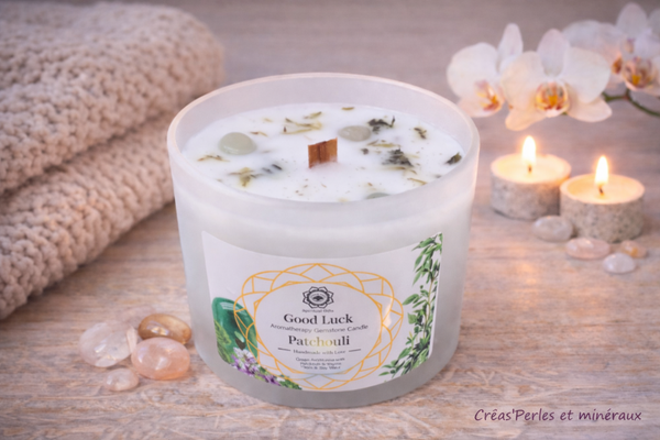 Bougie Green Tree 'Bonne Chance' Aventurine Verte + Patchouli 256g