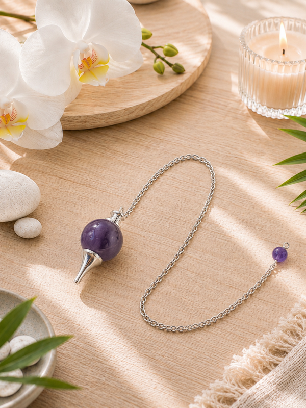 Pendule boule en améthyste