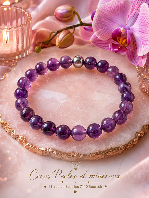 Bracelet en améthyste AA