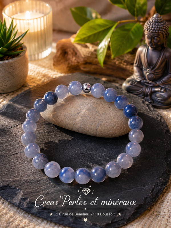Bracelet en aventurine bleue A