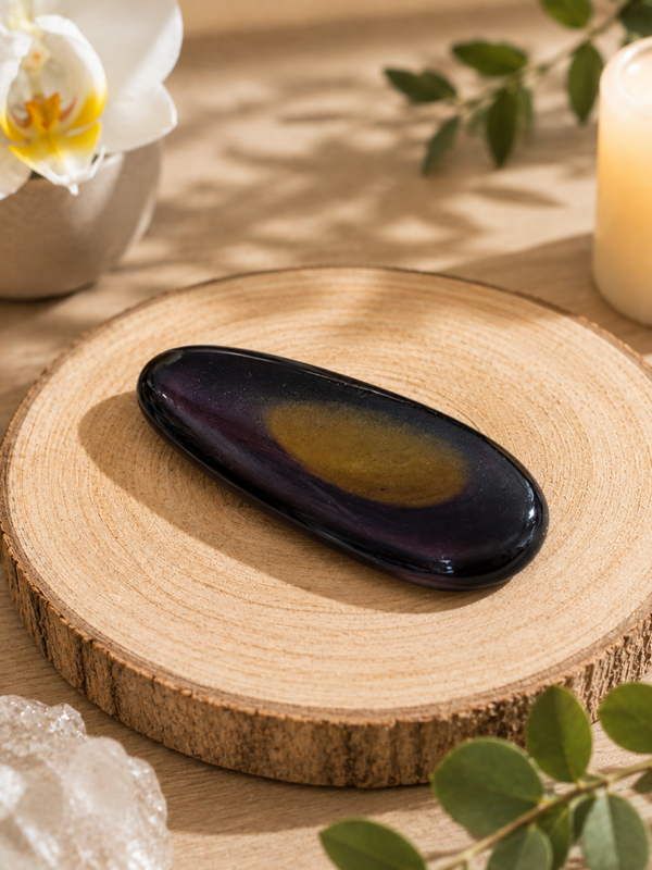 Galet obsidienne œil céleste n°2