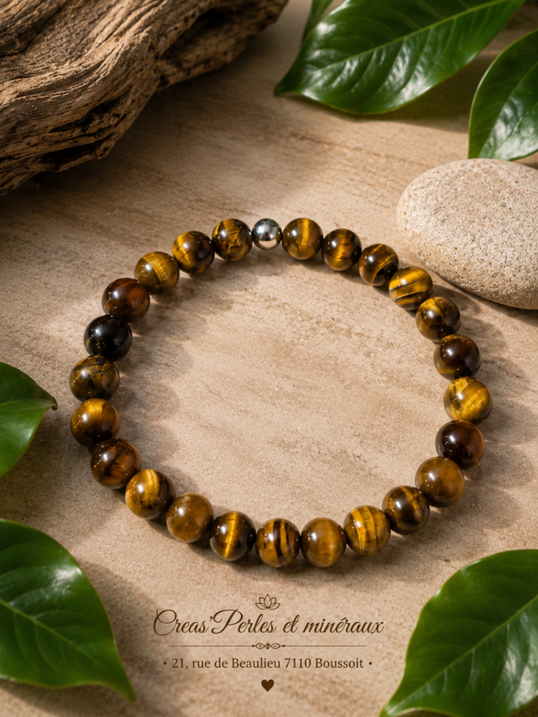 Bracelet en œil de tigre A+