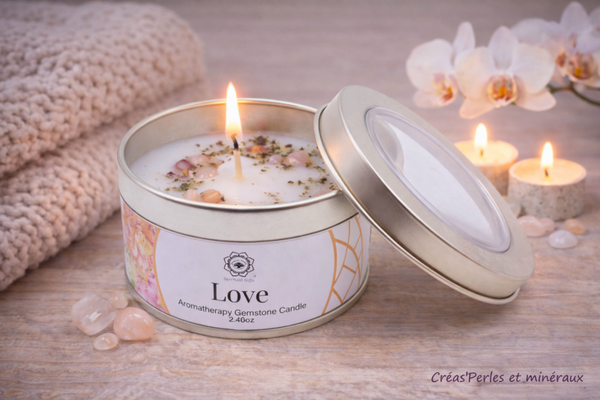 Bougie Green Tree 'Amour' Quartz Rose + Rose 70g