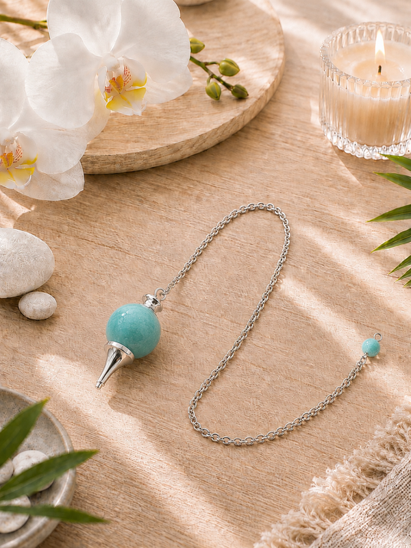 Pendule boule en amazonite