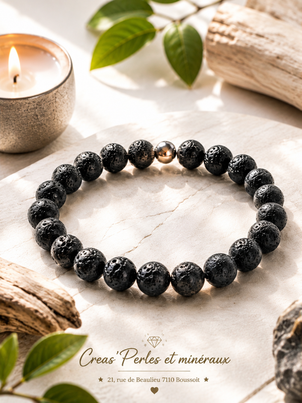 Bracelet en roche de lave AA