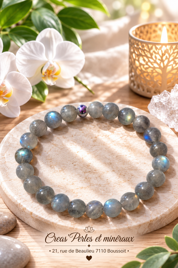 Bracelet en labradorite AA