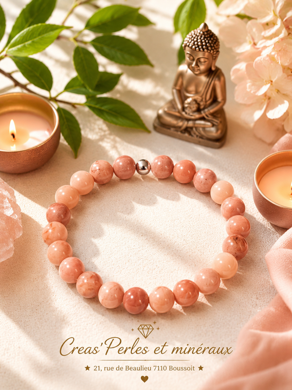 Bracelet en aventurine rose A