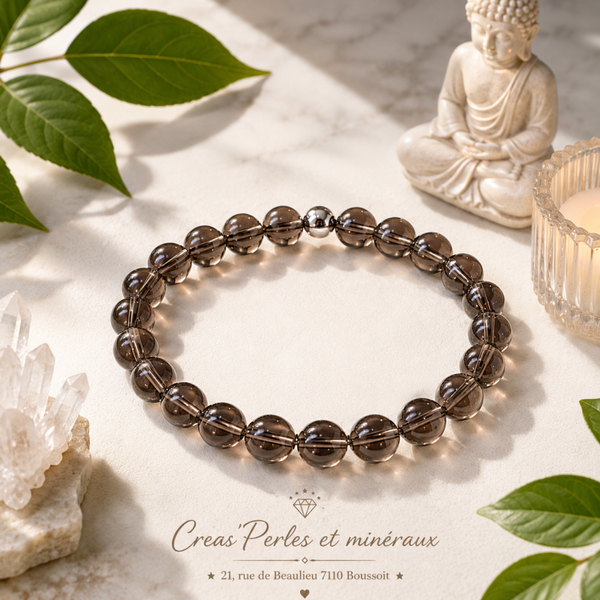 Bracelet en quartz fumé AA