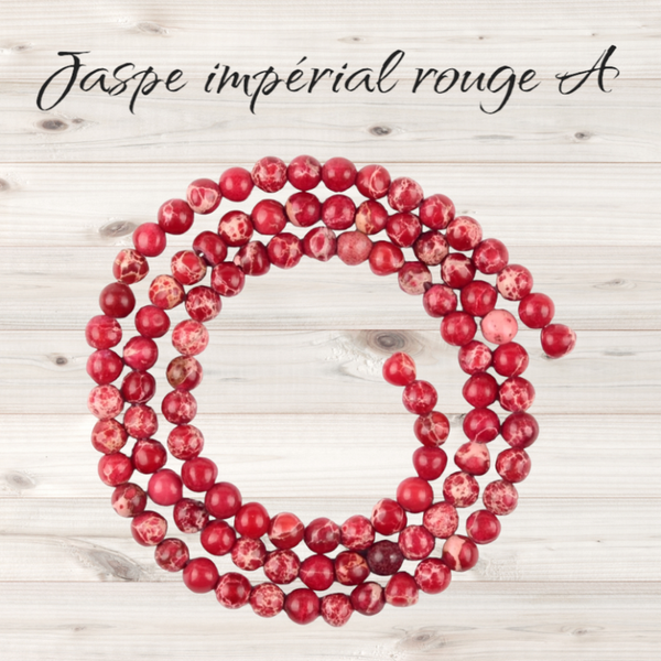 Perle en jaspe impérial teinté rouge A