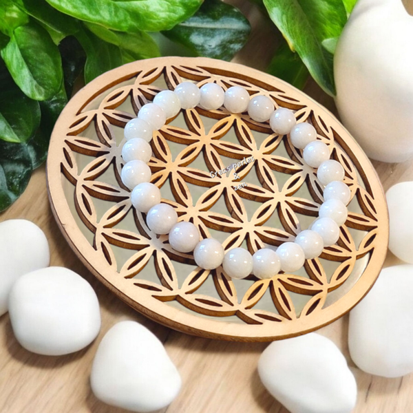 Bracelet en jade blanc AA