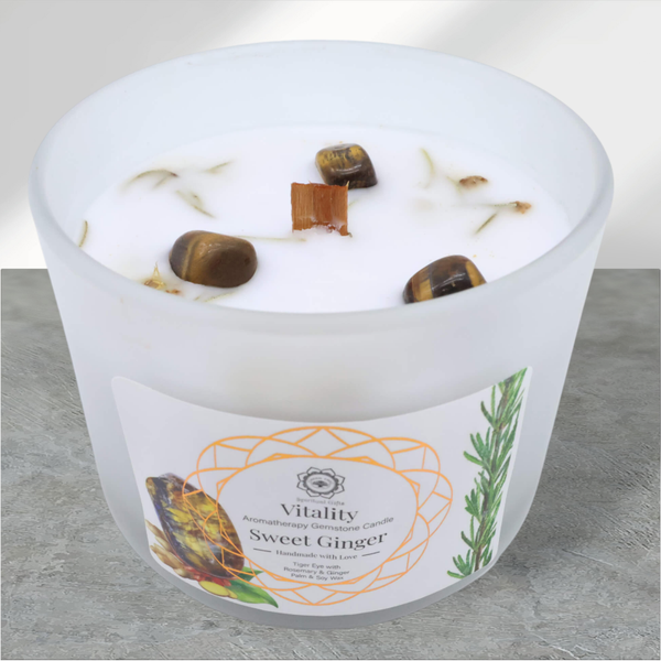 Bougie Green Tree 'Vitalité' Oeil de Tigre + Gingembre doux 256g