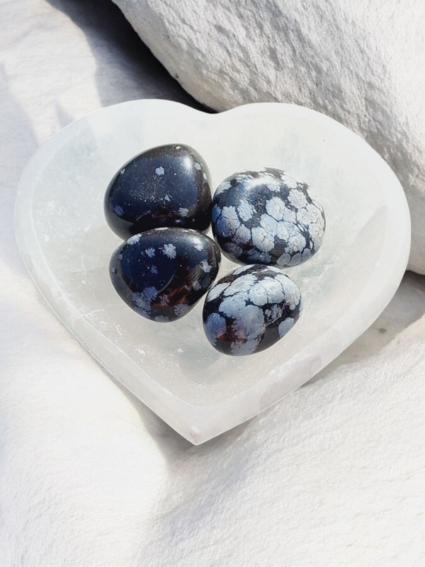 Pierre roulée obsidienne neige USA A