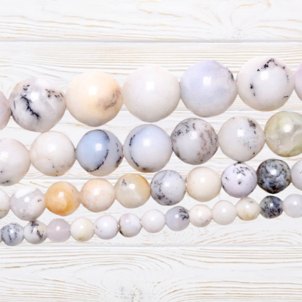 Perle en agate merlinite/dendritique A+ 8mm
