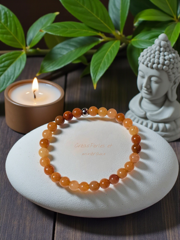 Bracelet en aventurine orange A