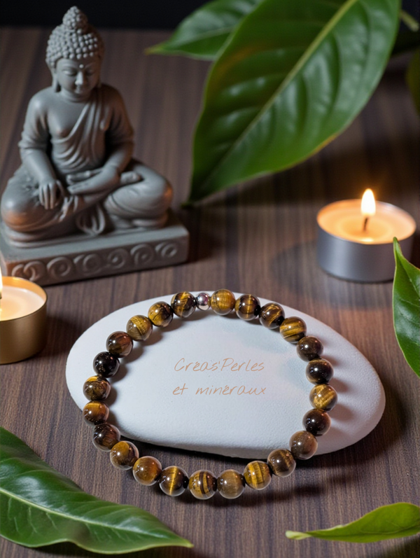 Bracelet en œil de tigre A+